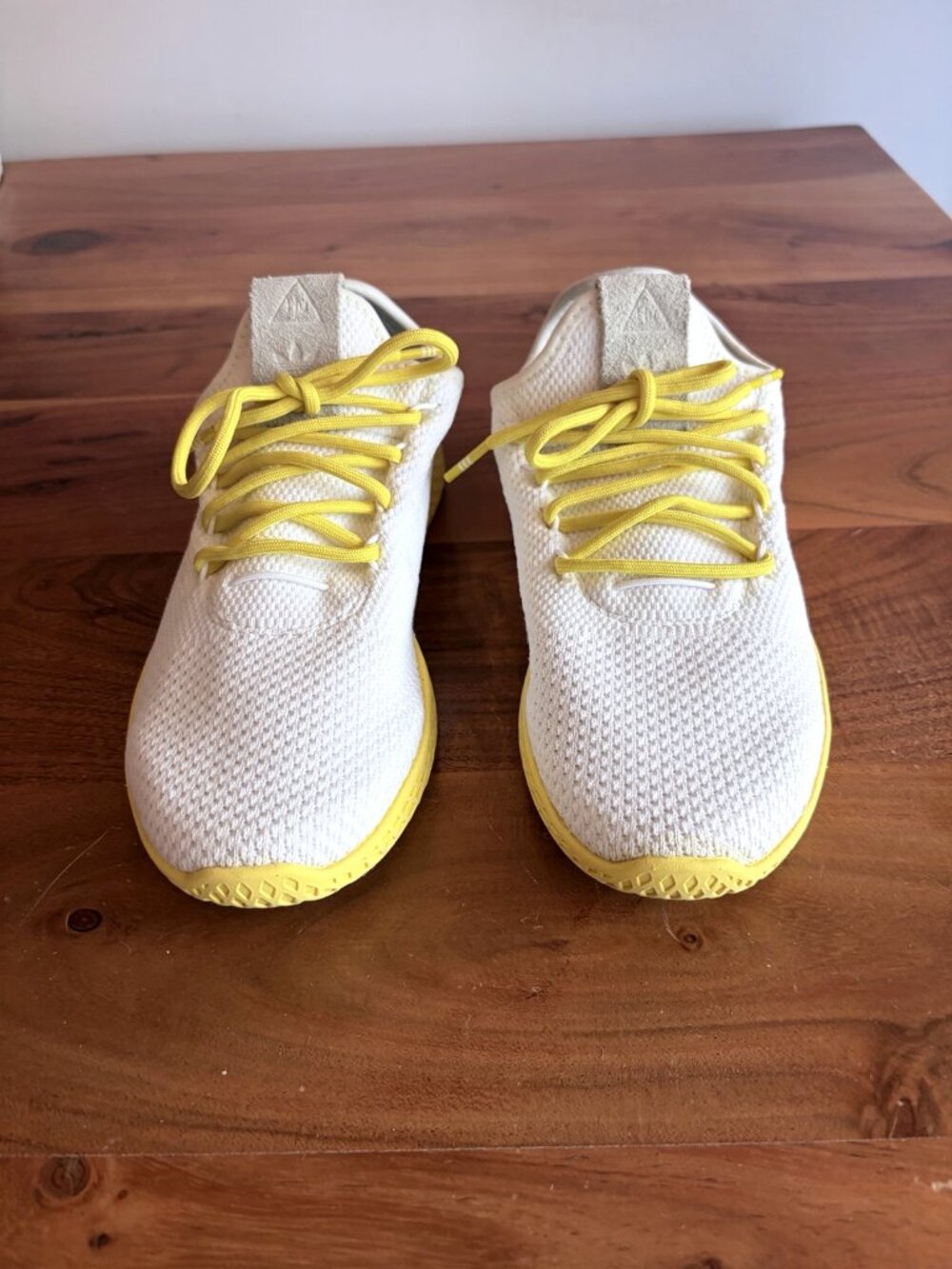 Pharrell x Adidas Tennis Hu White Yellow Gold Sneakers US 5.5